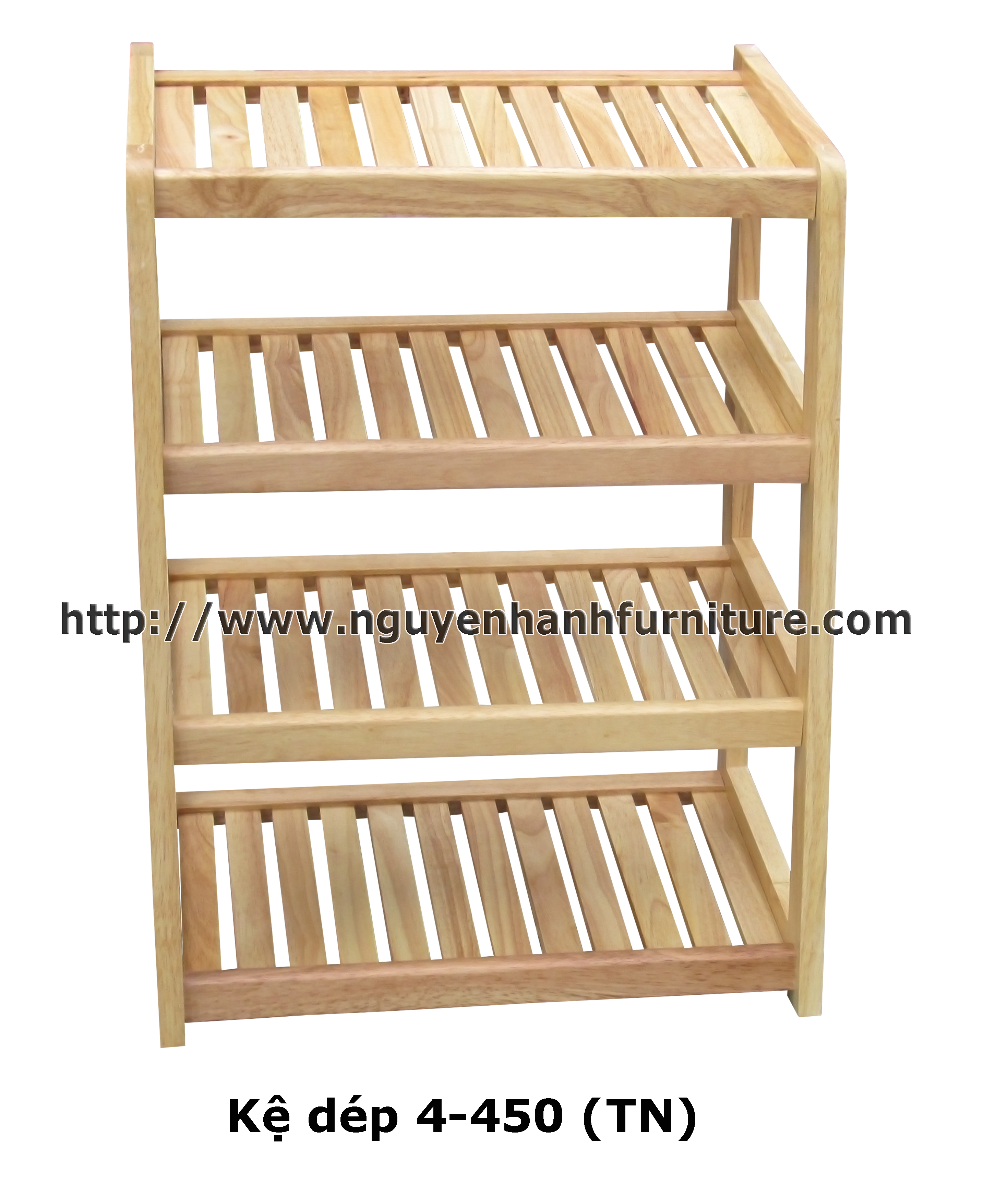 Name product: Shoeshelf 4 Floors 45 with sparse blades (Natural) - Dimensions: 45 x 30 x 62 (H) - Description: Wood natural rubber